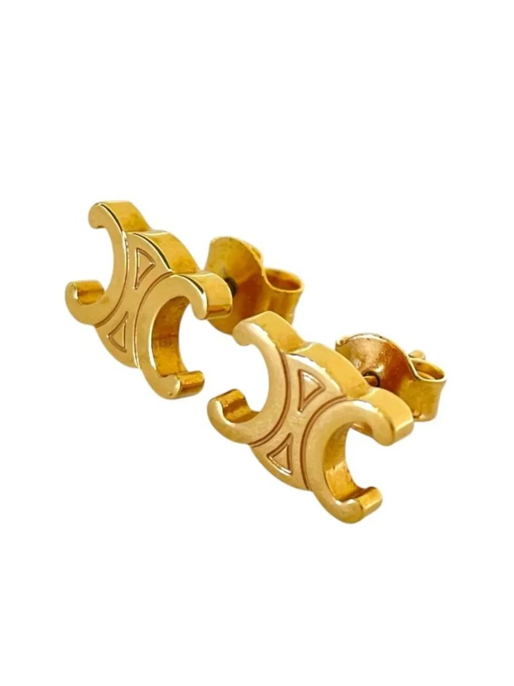 Celine Triomphe Earrings Gold Plated